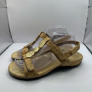 Vionic Farra Womens Size 7 Gold Cork Slingback Sandals Shoes